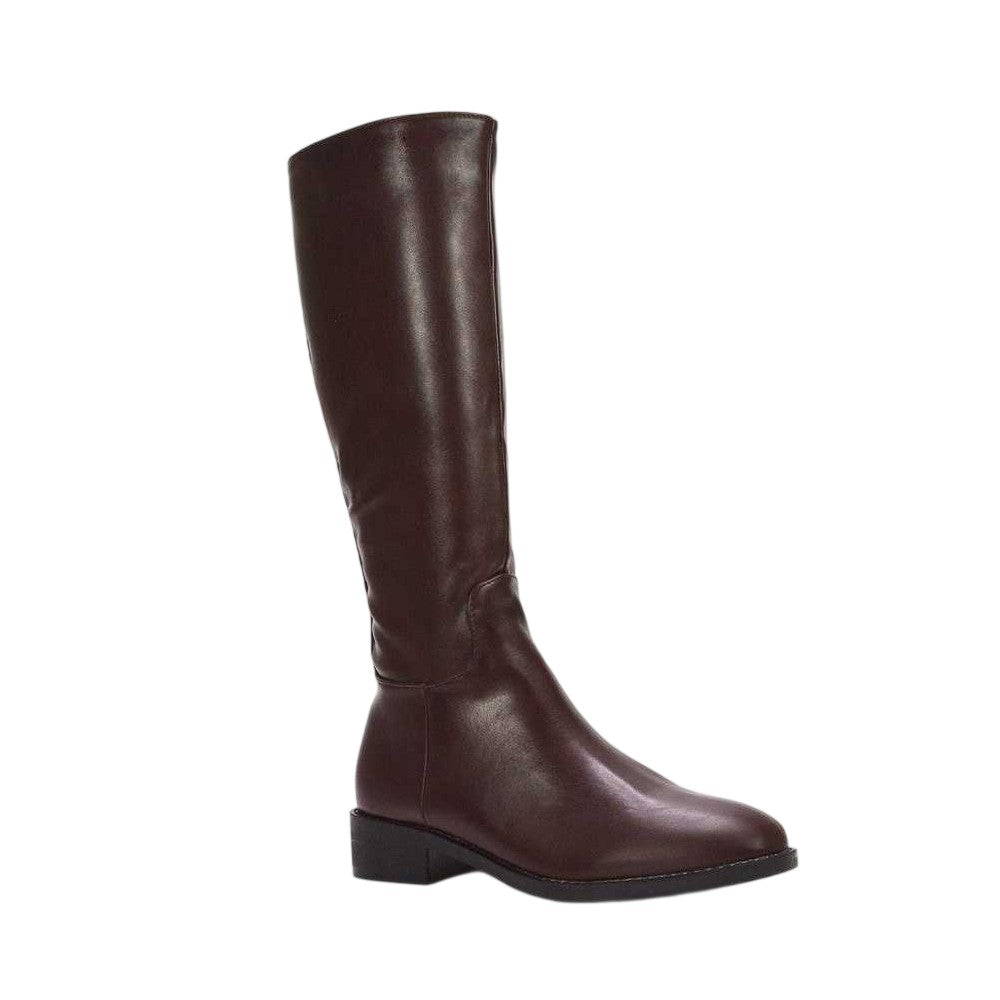 Brown - Lifestyle - XY London Womens-Ladies Lucia Knee-High Low Block Heel Riding Boots