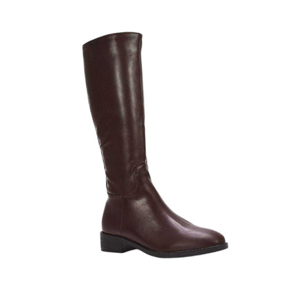 Brown - Lifestyle - XY London Womens-Ladies Lucia Knee-High Low Block Heel Riding Boots