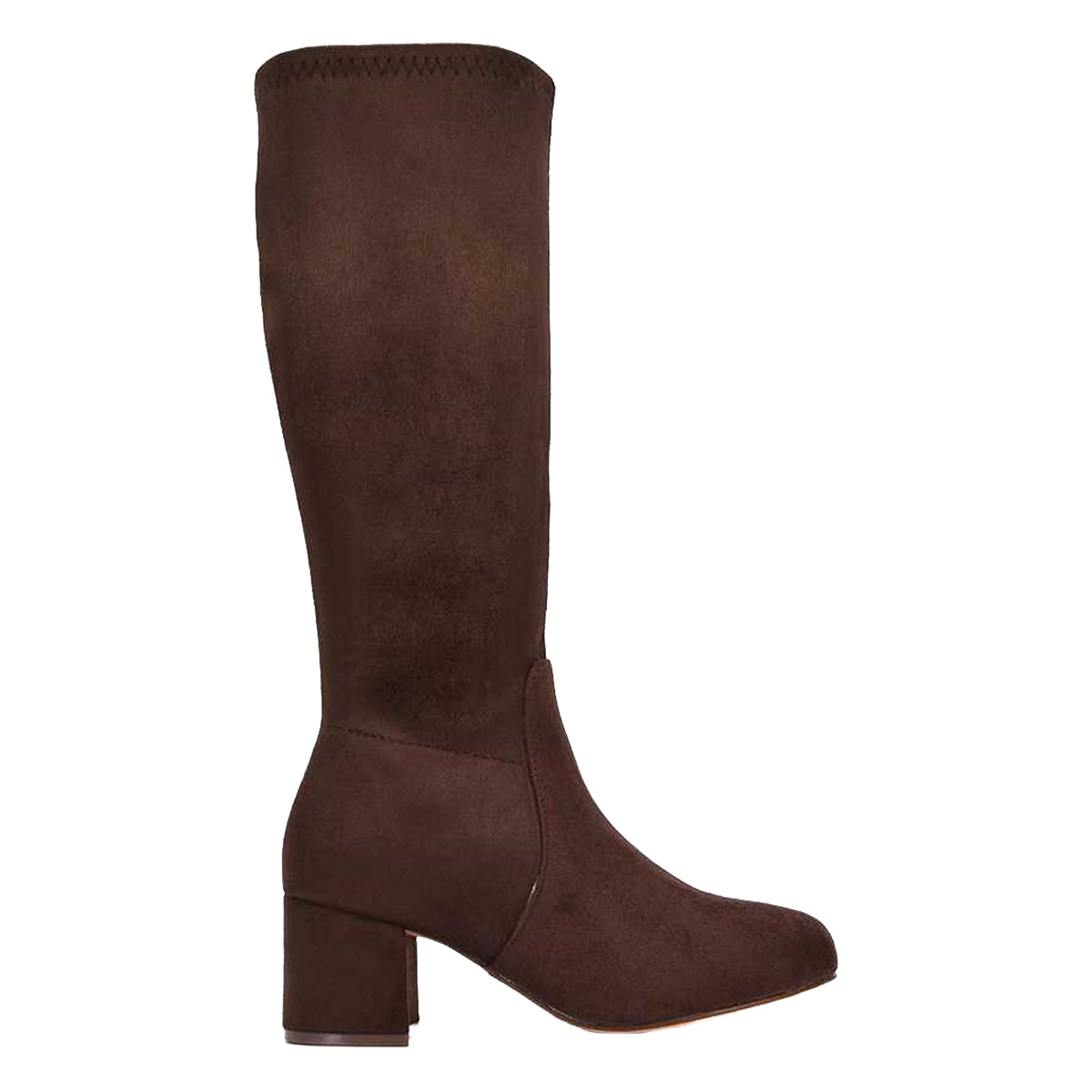 Brown - Lifestyle - XY London Womens-Ladies Masie Knee-High Low Mid Block Heel Boots