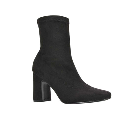 Jet Black - Lifestyle - XY London Womens-Ladies Alex Side Zip Stretch Block Heel Ankle Boots