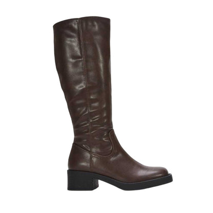 Brown - Side - XY London Womens-Ladies Nyx Knee-High Riding Boots