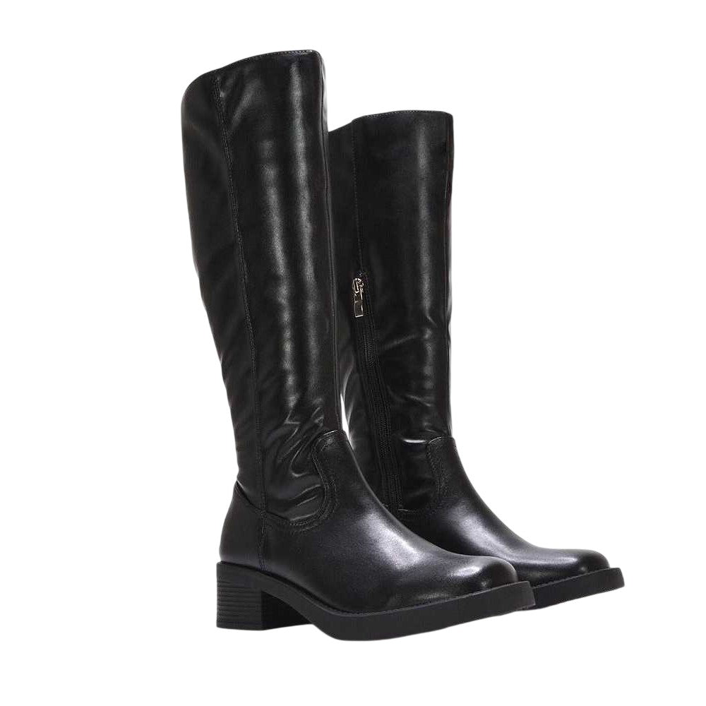 Black - Front - XY London Womens-Ladies Nyx Knee-High Riding Boots