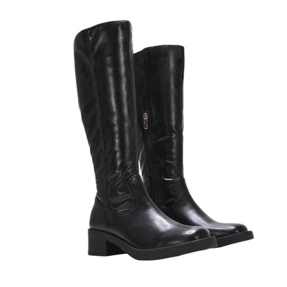 Black - Front - XY London Womens-Ladies Nyx Knee-High Riding Boots