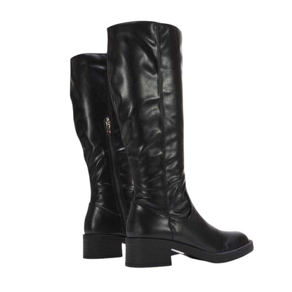 Black - Back - XY London Womens-Ladies Nyx Knee-High Riding Boots