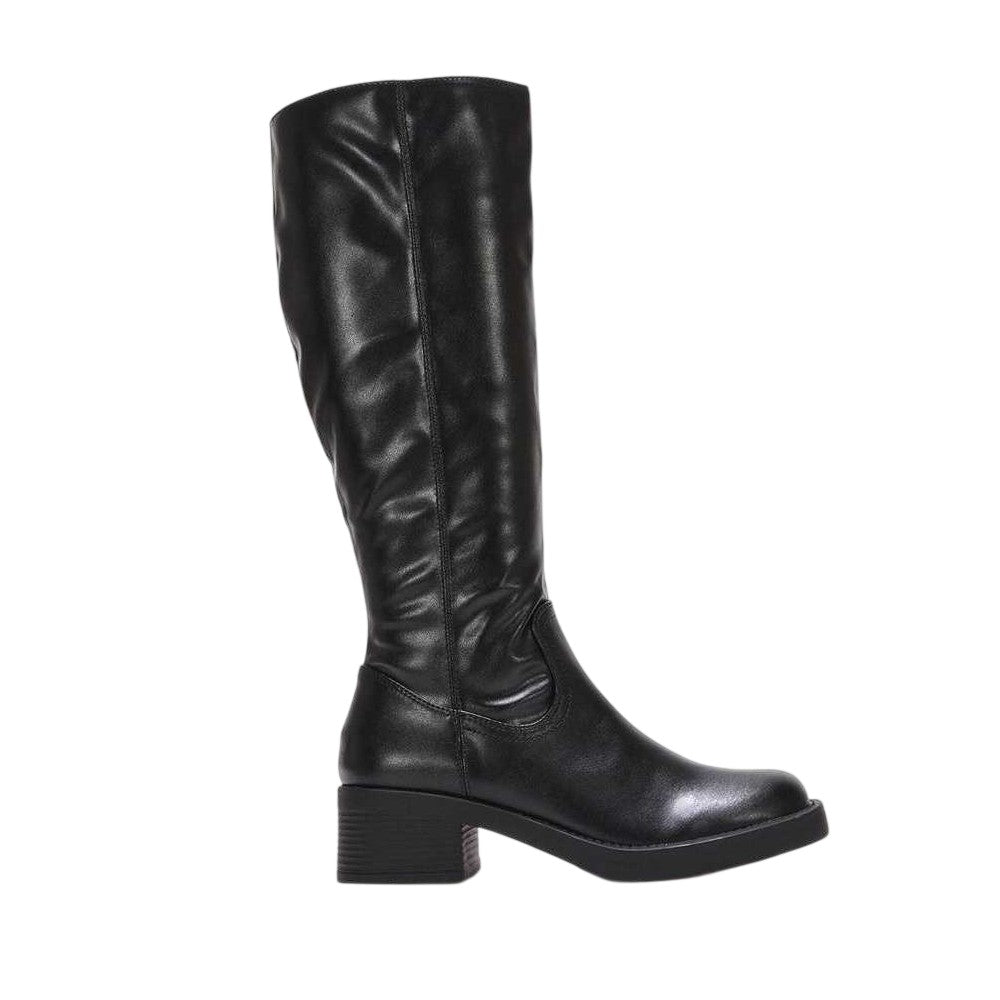 Black - Side - XY London Womens-Ladies Nyx Knee-High Riding Boots