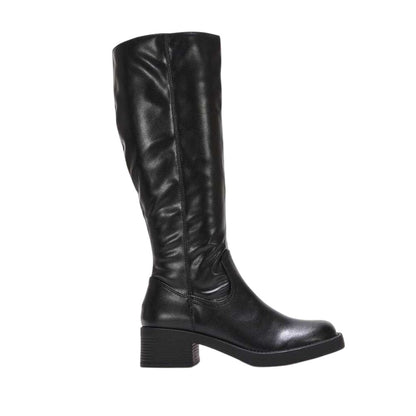 Black - Side - XY London Womens-Ladies Nyx Knee-High Riding Boots