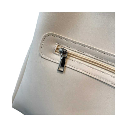 Beige - Back - XY London Darcie Adjustable Strap Tote Bag