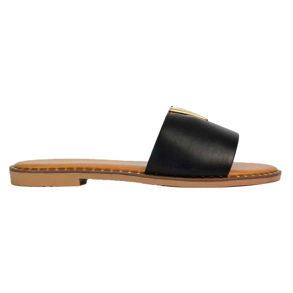 Black - Back - XY London Womens-Ladies Rorie Cut Out Sliders