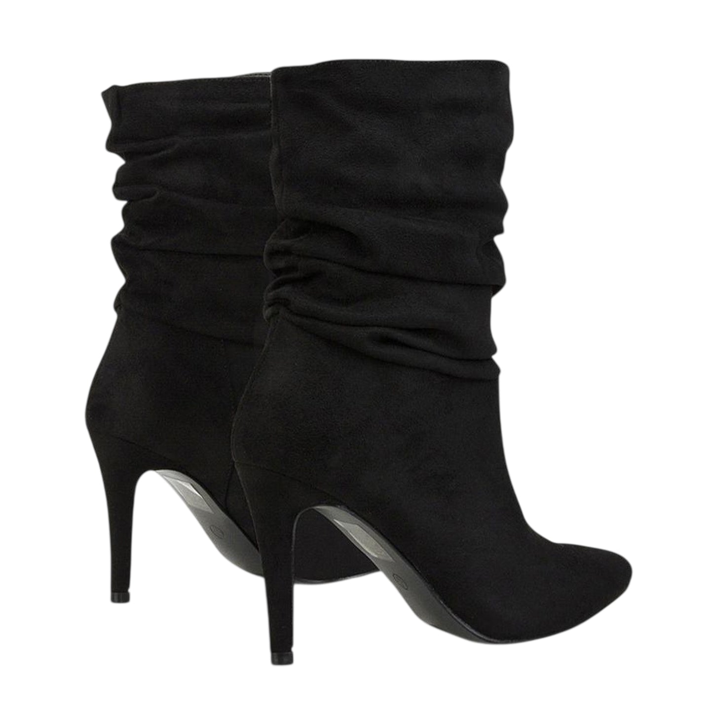 Jet Black - Back - XY London Womens-Ladies Velma Ruched High Stiletto Heel Ankle Boots