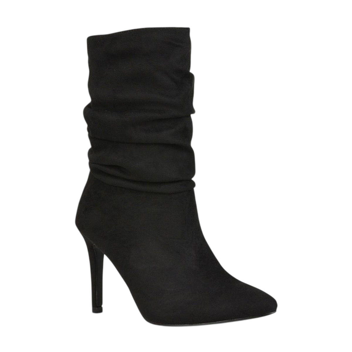 Jet Black - Lifestyle - XY London Womens-Ladies Velma Ruched High Stiletto Heel Ankle Boots