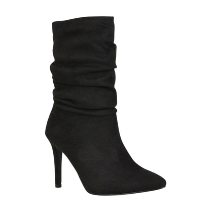 Jet Black - Lifestyle - XY London Womens-Ladies Velma Ruched High Stiletto Heel Ankle Boots