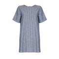 Blue - Front - Yumi Womens-Ladies Relaxed Round Neck Tunic Dress