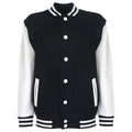 Front - FDM Junior/Childrens Unisex Varsity Jacket (Contrast Sleeves)