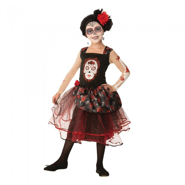 Front - Bristol Novelty Childrens/Girls Rose Senorita Costume