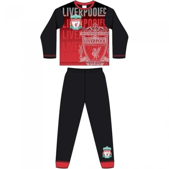 Front - Liverpool FC Boys Sublimated Pyjama Set