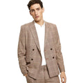 Front - Burton Mens Pow Checked Double-Breasted Skinny Suit Jacket