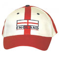 Front - England Baseball Cap Red White With Adjustable Strap