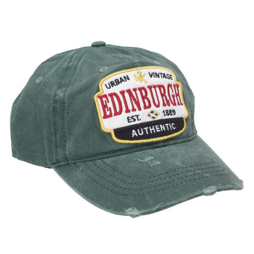 Front - Edinburgh Unisex Adults Distressed Baseball Cap