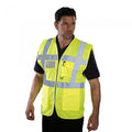Front - Grafters Unisex Safety Hi-Visibility Executive Waistcoat