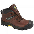 Front - Grafters Mens Conker Tumbled Leather Laced Safety Boot