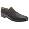 Front - Montecatini Mens Cross Pleated Tab Front Leather Shoes
