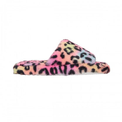 Front - Blue Zoo Girls Leopard Print Slippers