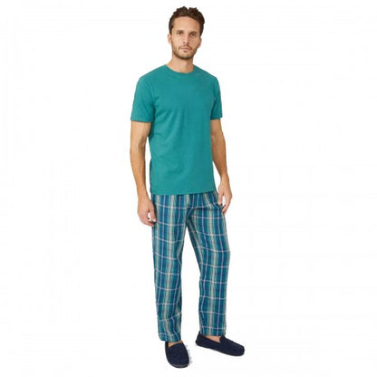 Front - Debenhams Mens Checked Pyjama Set