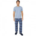 Front - Debenhams Mens Checked Short-Sleeved Pyjama Set