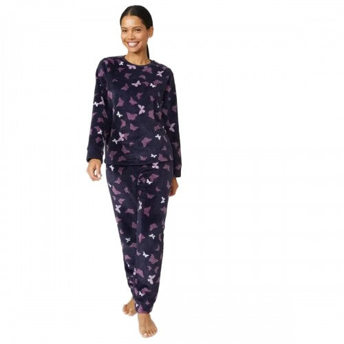 Debenhams Womens/Ladies Butterfly Fleece Long Pyjama Set