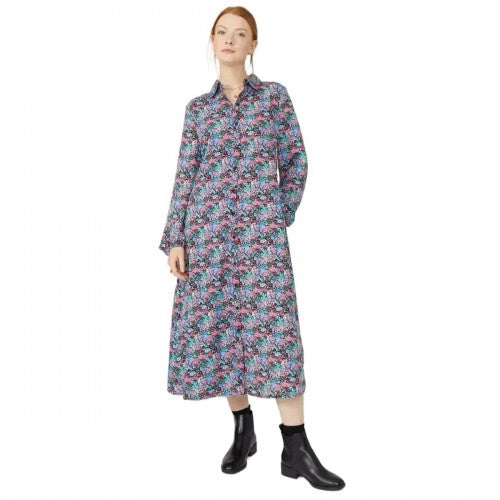 Front - Maine Womens/Ladies Ditsy Print Midi Shirt Dress