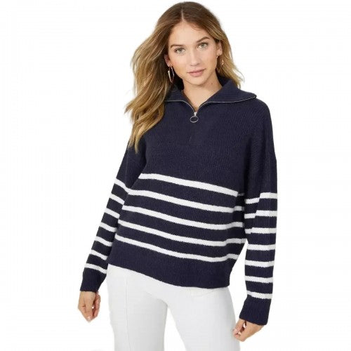 Principles Womens/Ladies Stripe Zip Neck Jumper Discounts on