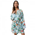 Front - Debenhams Womens/Ladies Botanical Woven Wrap Robe