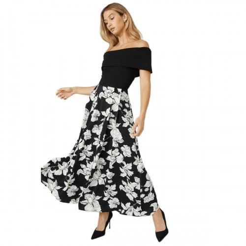 Front - Principles Womens/Ladies Occasion Floral Off Shoulders Midaxi Dress