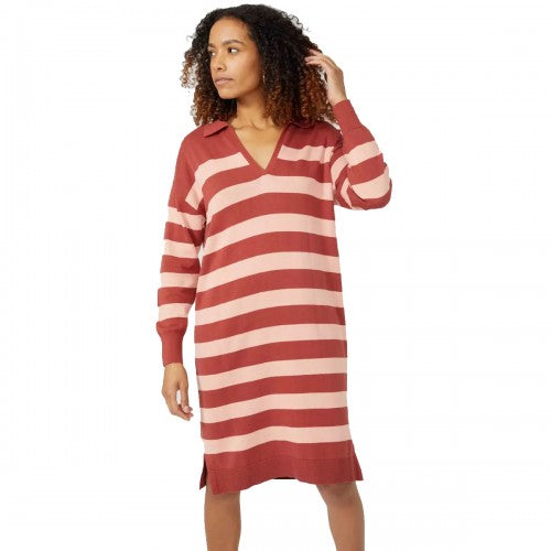 Front - Maine Womens/Ladies Striped Cotton V Neck Jumper Dress