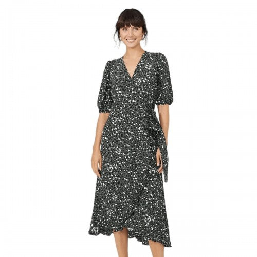 Principles Womens/Ladies Petite Animal Print Wrap Midi Dress