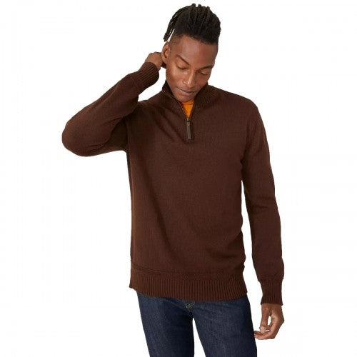 Front - Mantaray Mens Zip Neck Jumper