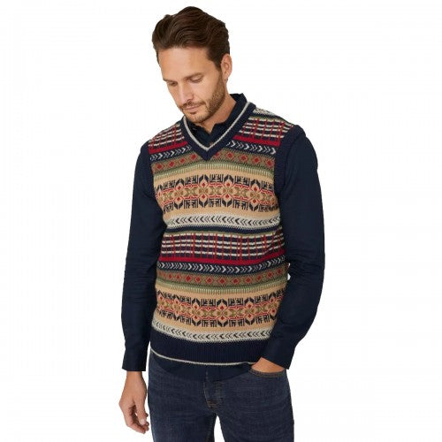 Mantaray Mens Fair Isle Sleeveless Jumper Discounts on great Brands