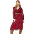 Front - Mantaray Womens/Ladies Tiered Belt Midi Dress