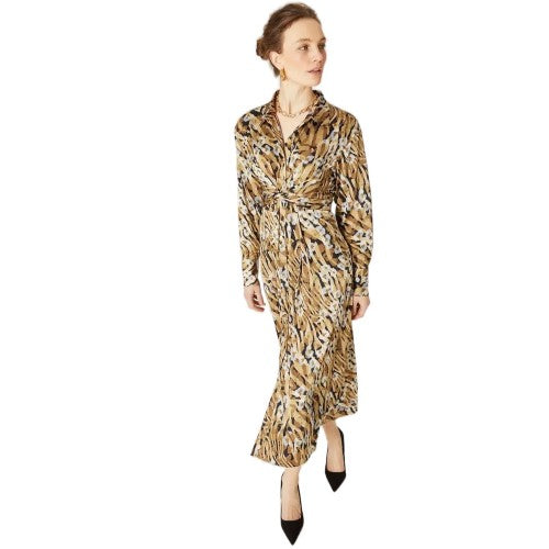 Ladies leopard print shirt dress sale