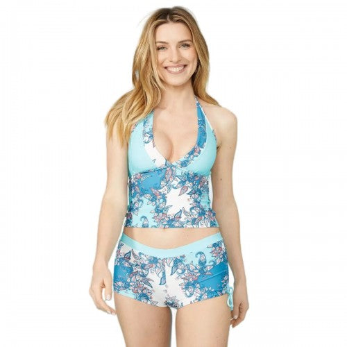 Front - Mantaray Womens/Ladies Lori Paisley Placement Panel Tankini Top
