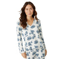 Front - Debenhams Womens/Ladies Floral Viscose Long-Sleeved Pyjama Top