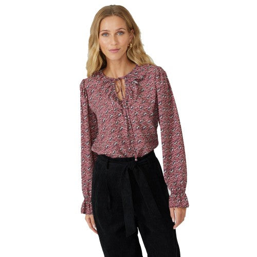 Front - Mantaray Womens/Ladies Floral Frill Detail Blouse