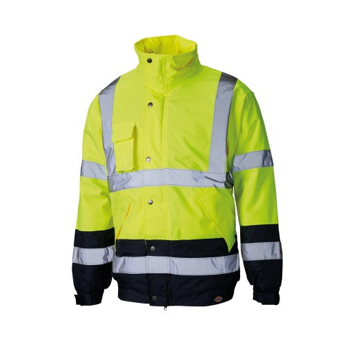 Front - Dickies Mens Hi Vis Two Tone Pilot Jacket