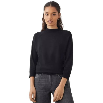 Front - Dorothy Perkins Womens/Ladies High-Neck Petite 3/4 Sleeve Top
