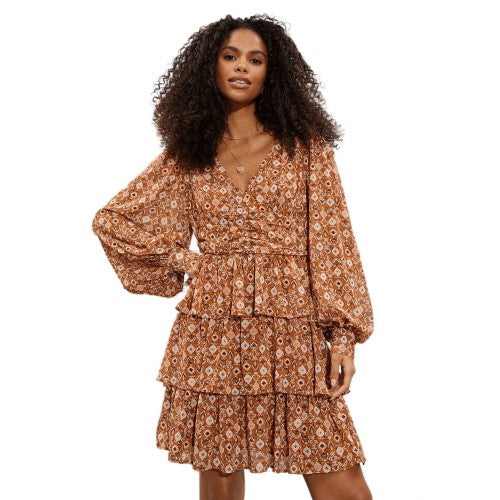 Dorothy Perkins Womens Ladies Ikat Tiered Mini Dress Discounts on great Brands