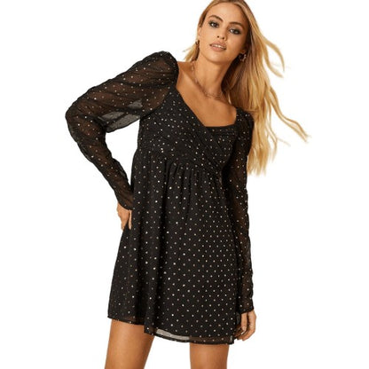 Front - Dorothy Perkins Womens/Ladies Spotted Glitter Babydoll Dress