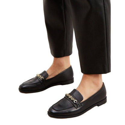 Front - Principles Womens/Ladies Liddy Chain Leather Loafers