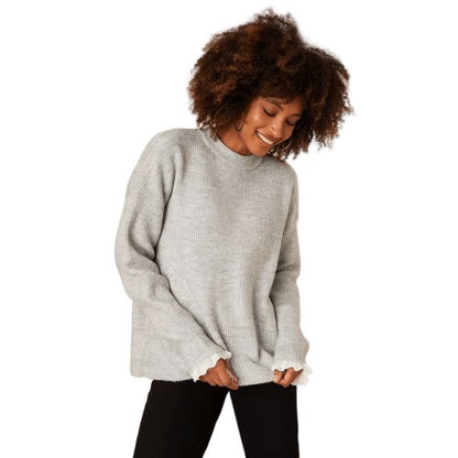 Front - Dorothy Perkins Womens/Ladies Broderie Knitted Lace Detail Jumper