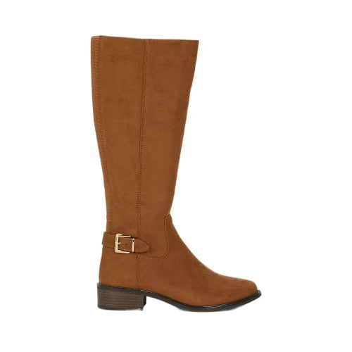 Front - Dorothy Perkins Womens/Ladies Kinley Buckle Detail Wide Riding Boots