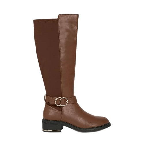 Front - Dorothy Perkins Womens/Ladies Kenya Buckle Detail Wide Calf Boots